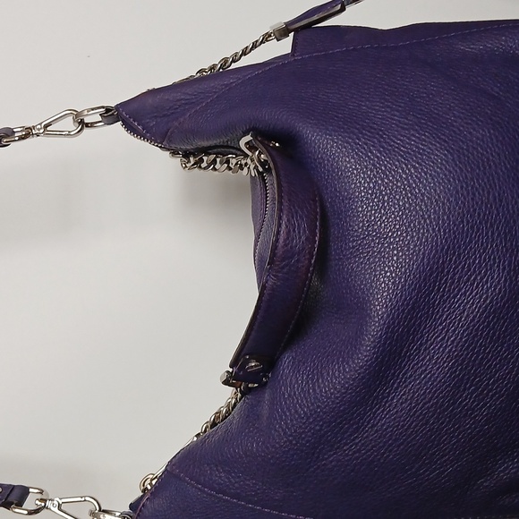 Michael Kors Purple Leather Shoulder Crossbody Bag GUC - Picture 5 of 14